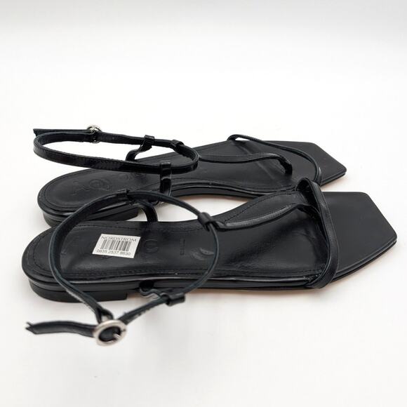 Aeyde Ella Slingback Thong Sandals Women's Leather Black Size US7 EU37 - Picture 4 of 11